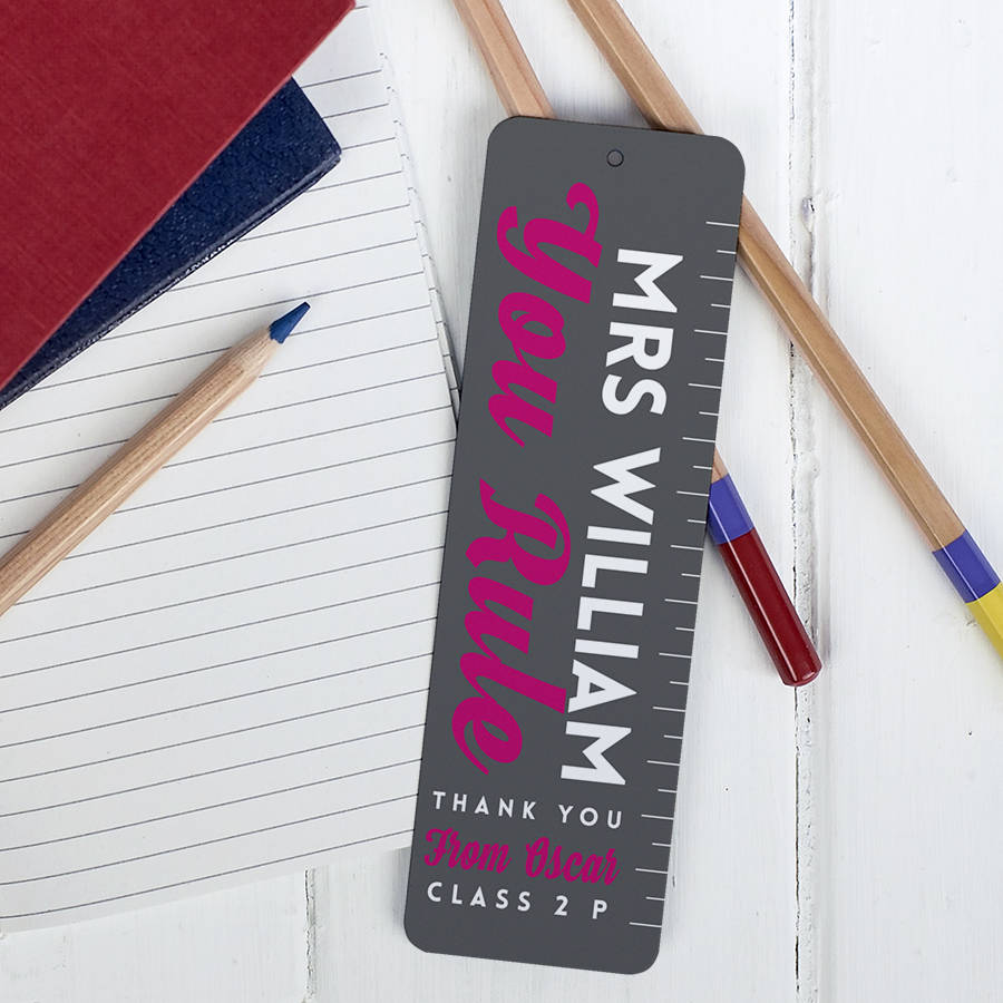 personalised 'you rule' teacher bookmark by the little picture company