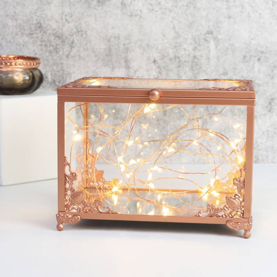 copper and glass jewellery display box by lisa angel homeware & gifts