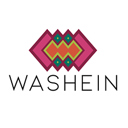 pink and green indigenous logo washein