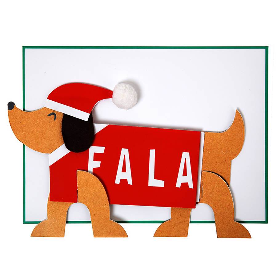 dachshund sausage dog concertina card by little baby company