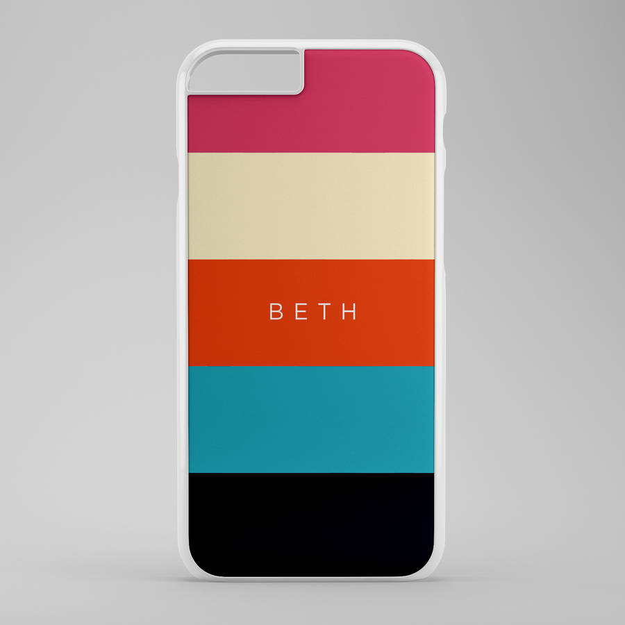 coloured stripes personalised name phone case by paperhappy