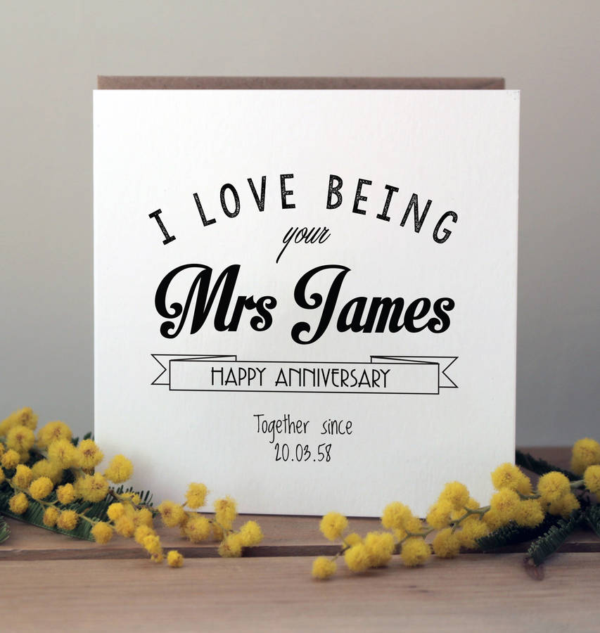 personalised anniversary card by ivorymint stationery