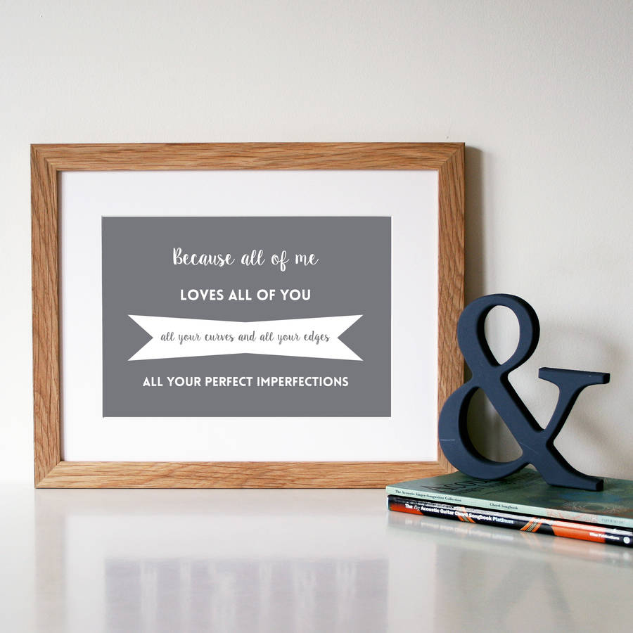 personalised song lyric print by hope and love | notonthehighstreet.com