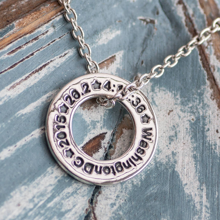 personalised marathon runners necklace by green river studio