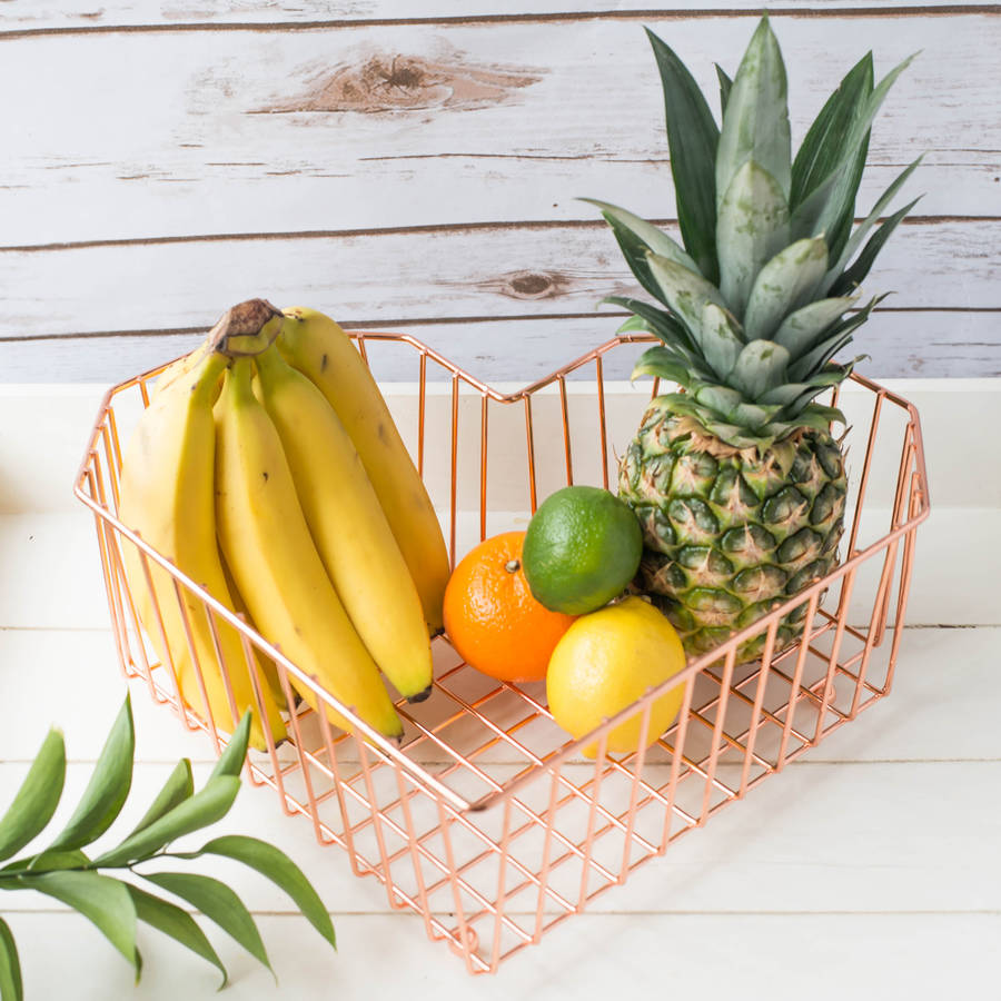 copper heart fruit basket by iamia