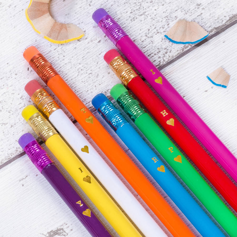 hand embossed super bright alphabet pencils by letteroom