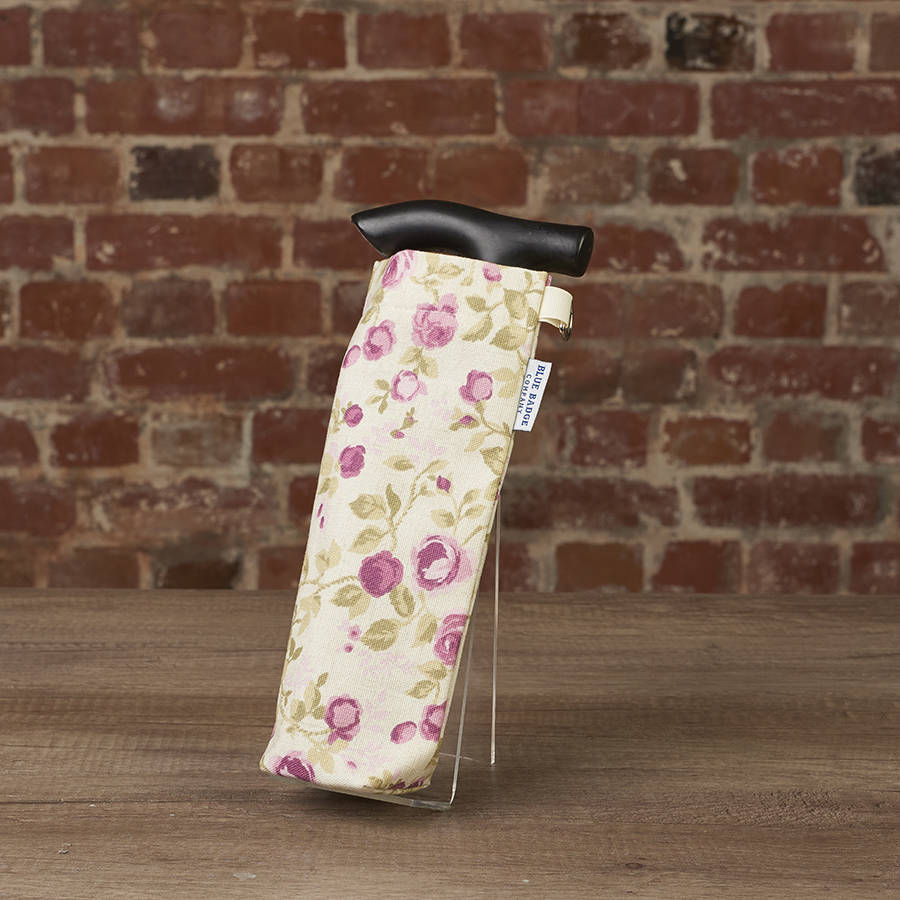 folding walking stick bag in mulberry by blue badge co