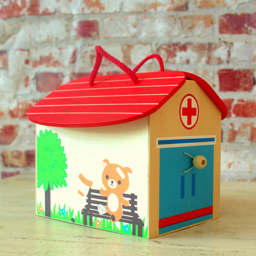 wooden hospital play set by little ella james