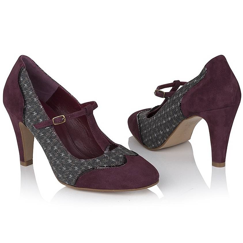 molly suede and tweed shoes by agnes & norman