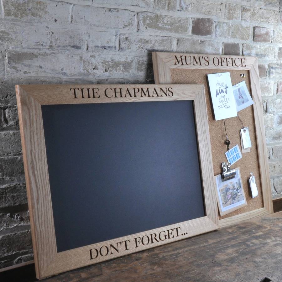 Personalised Cork Or Chalk Notice Board By The Oak Rope Company 