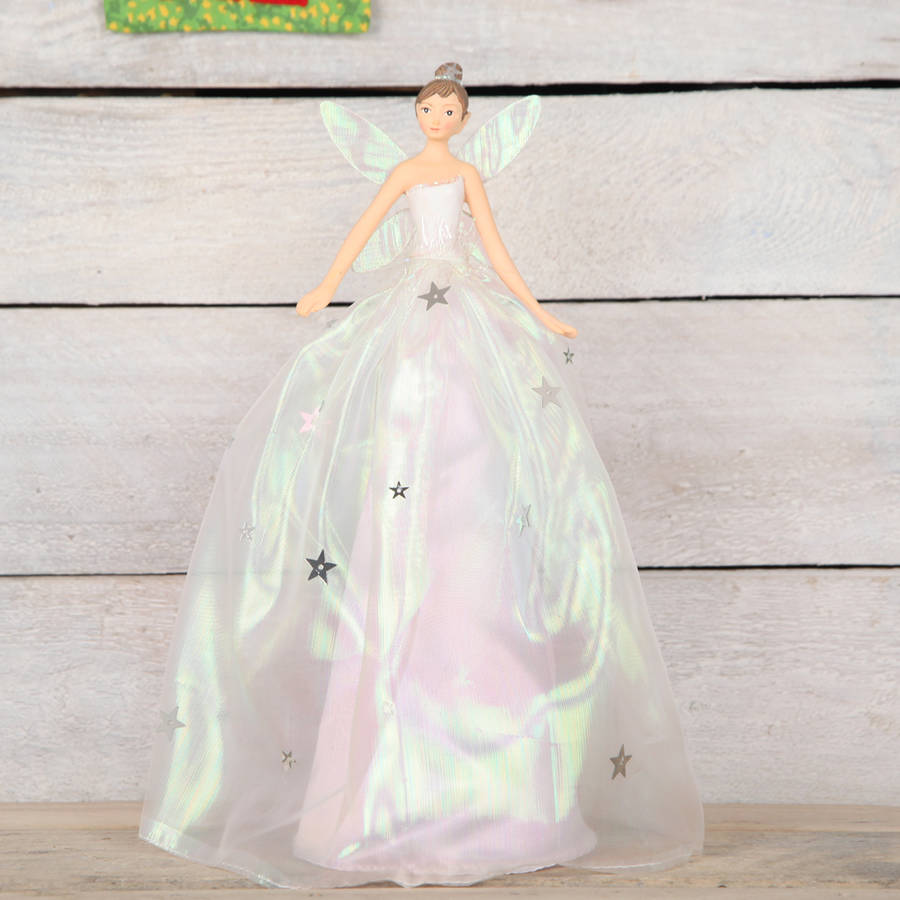 christmas tree topper angel iridescent fairy by red berry apple