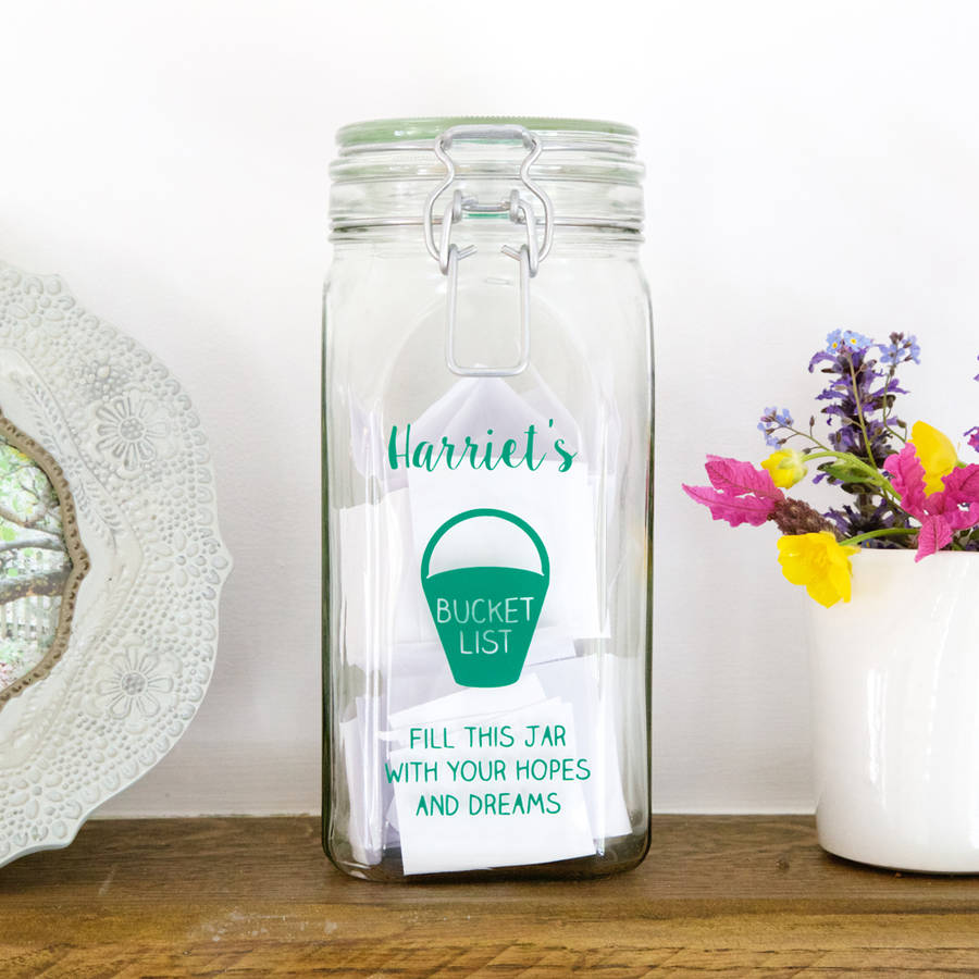 personalised bucket list jar by jonny's sister