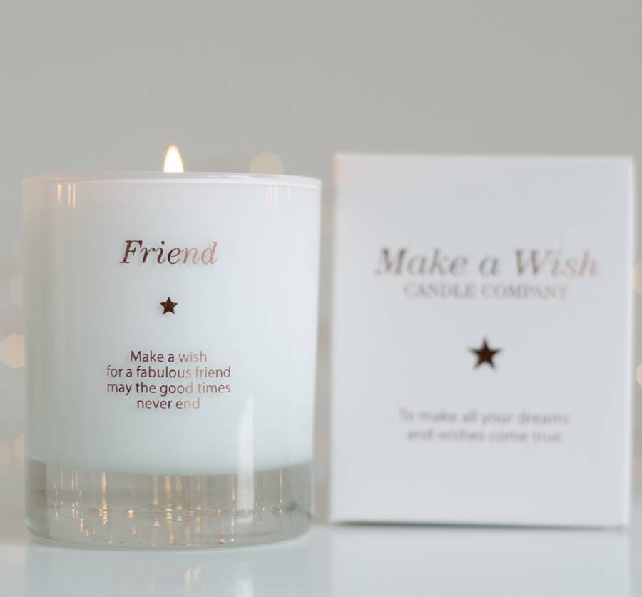 friend scented candle by make a wish candle company