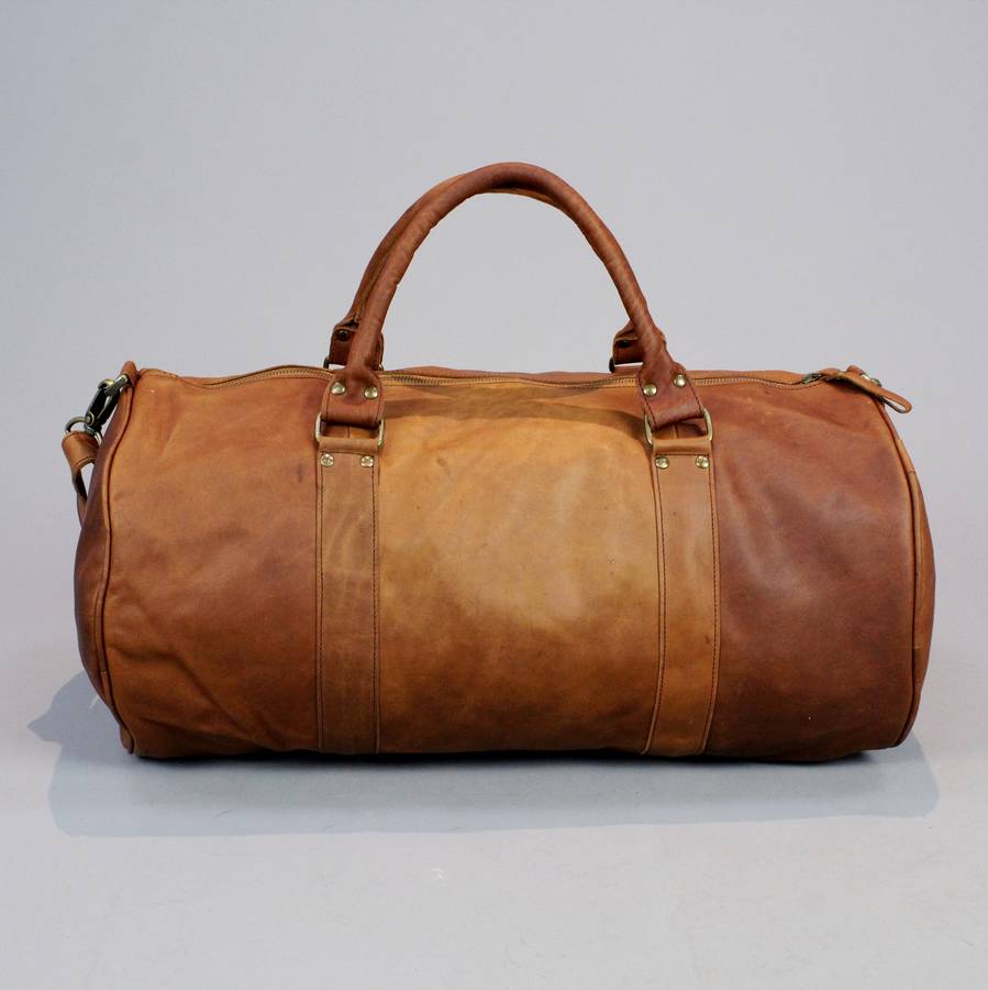 classic vintage style leather duffel bag by vintage child | 0