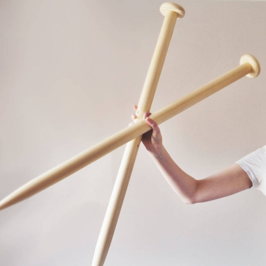 giant knitting needles by lauren aston