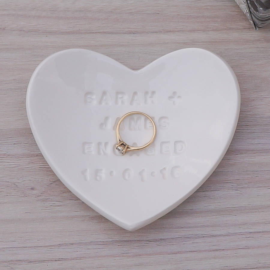 personalised engagement ring dish by kate charlton ceramics
