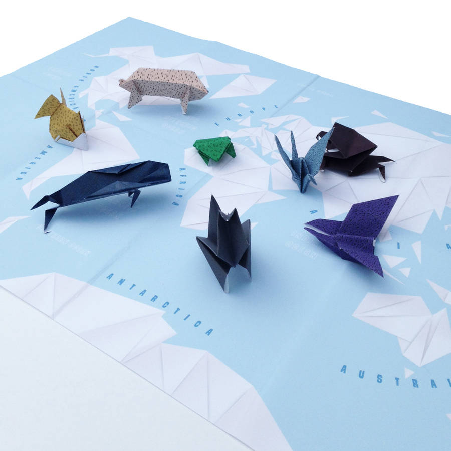 origami world map craft kit by maps international