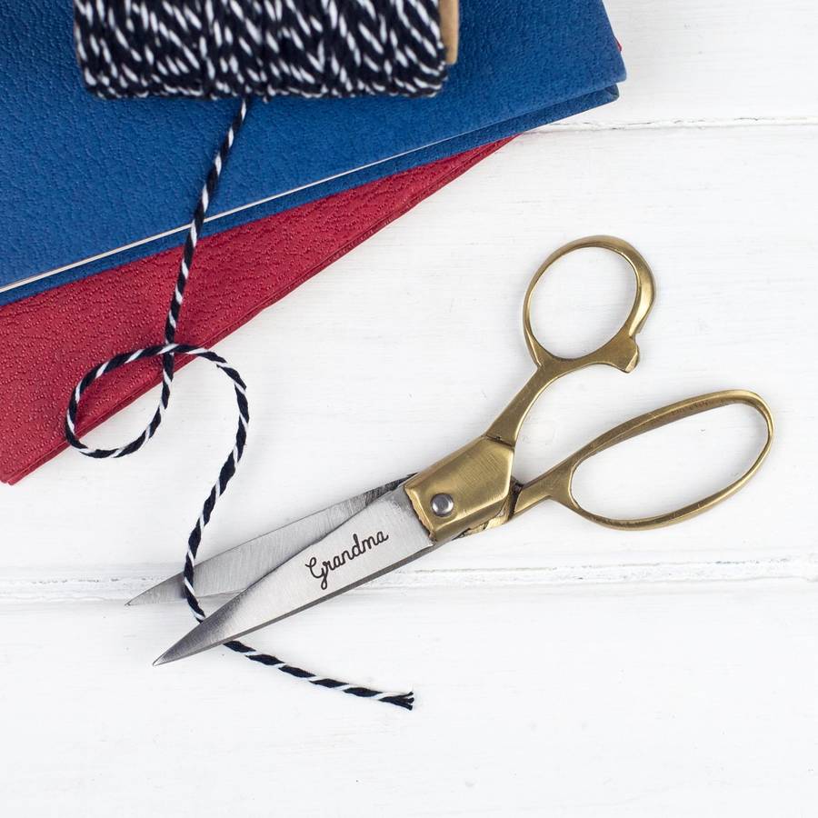 personalised engraved scissors by auntie mims