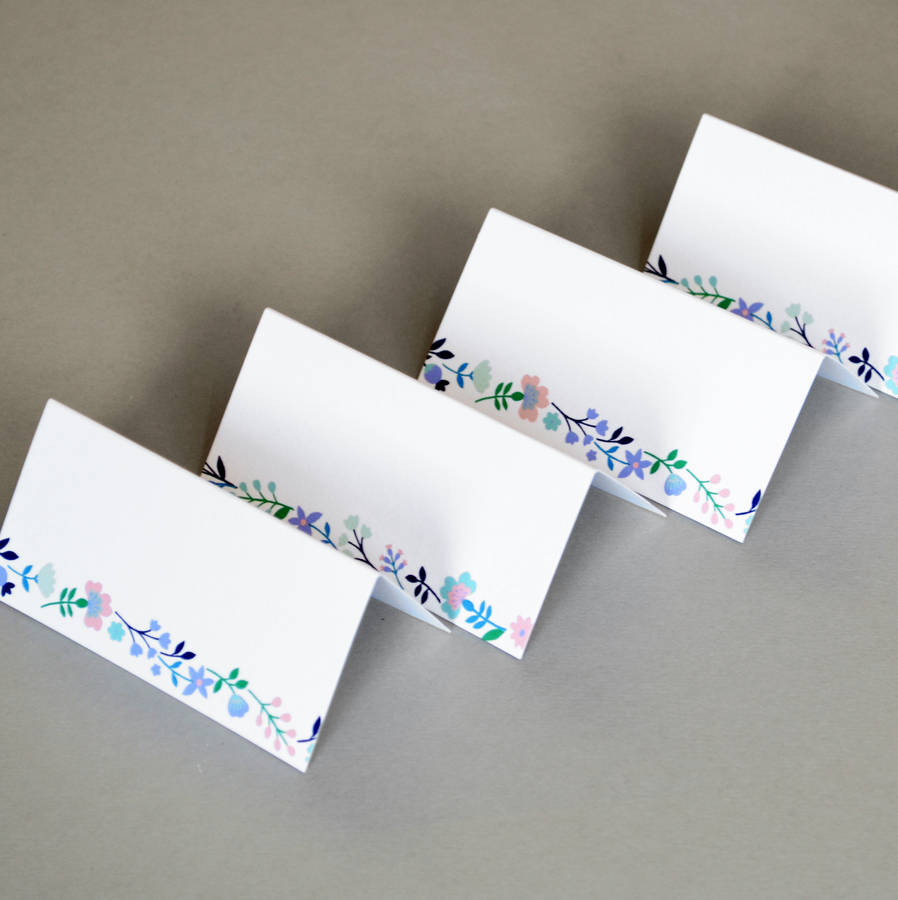 spring floral place cards by may contain glitter