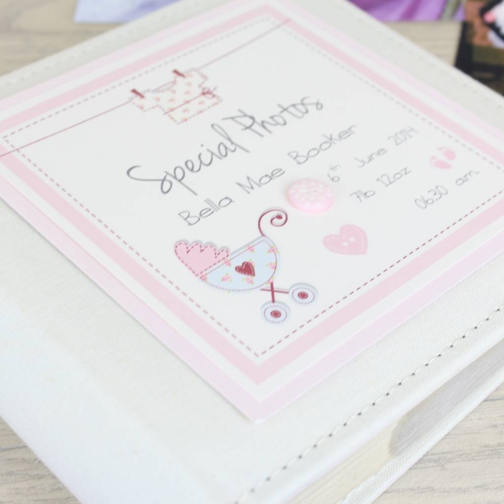 personalised vintage baby photo album by dreams to reality design ltd