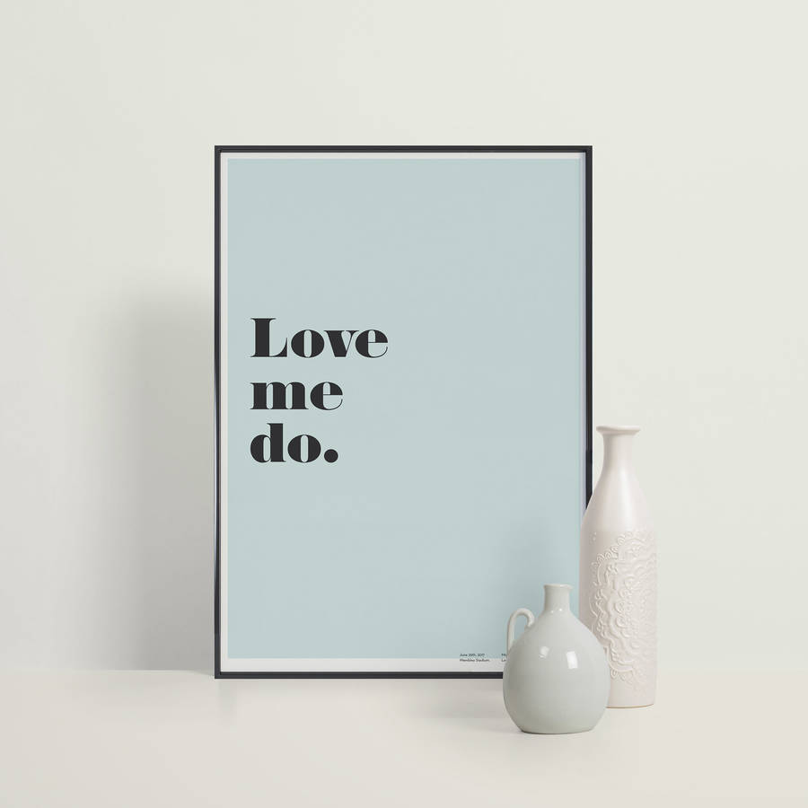 personalised favourite song lyric contemporary print by yolk