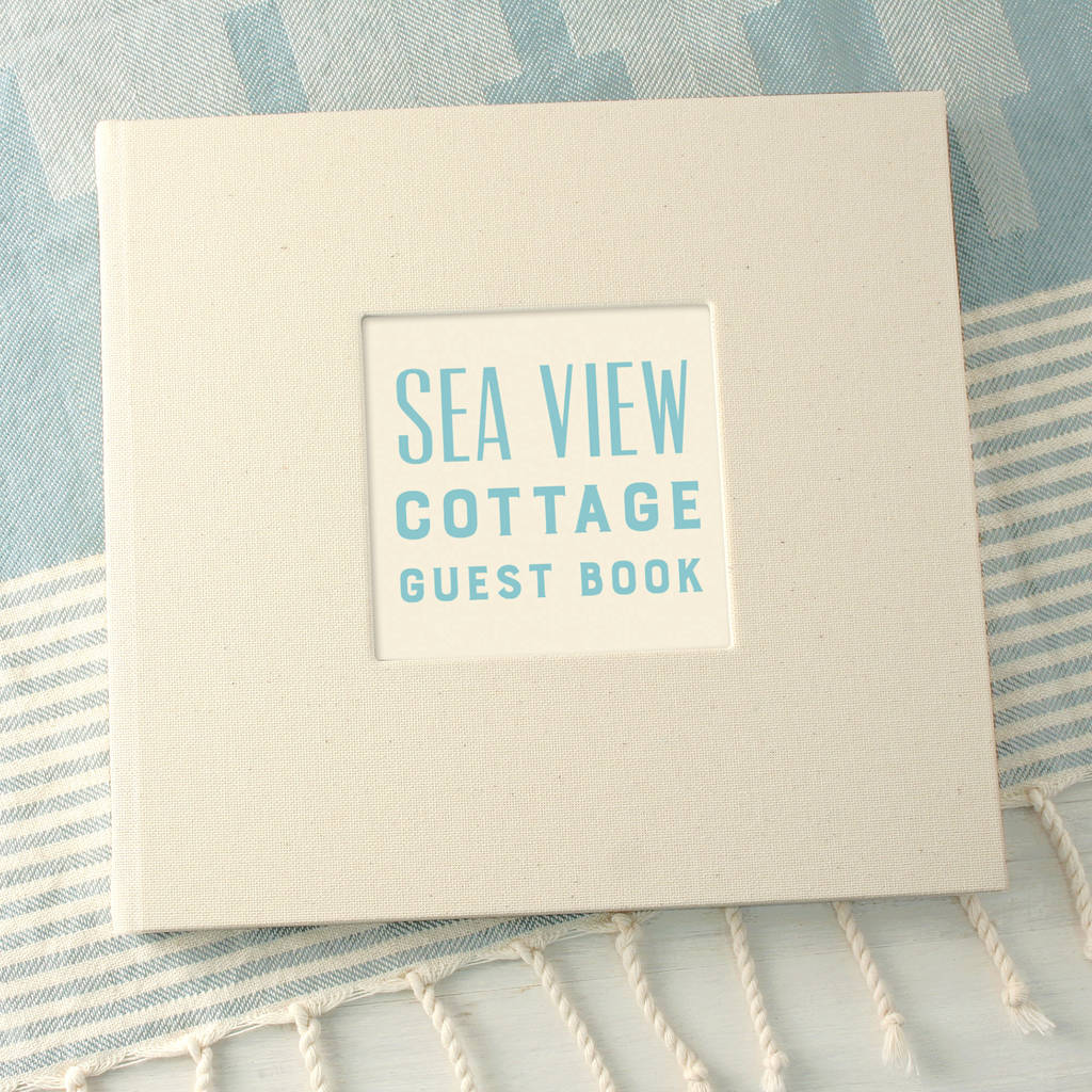 personalised typographic visitors guest book by made by ellis