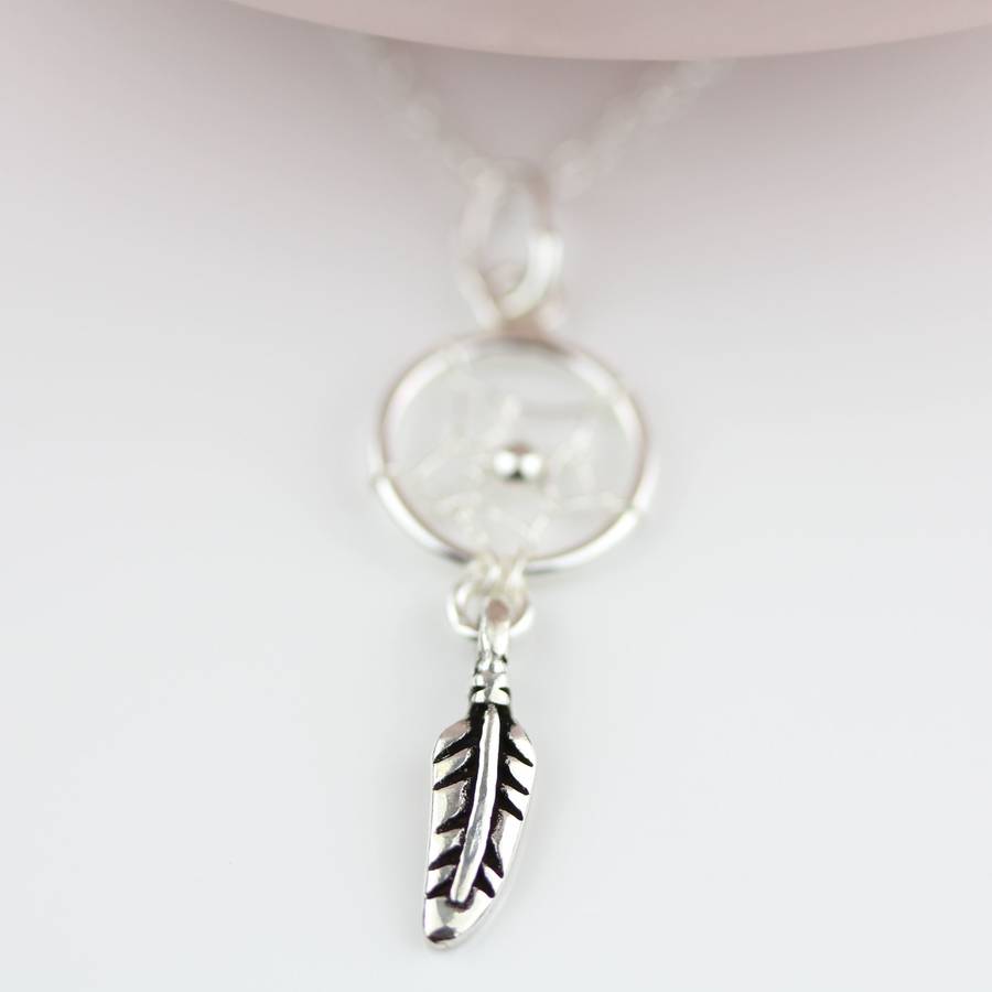 dream catcher silver necklace by nest