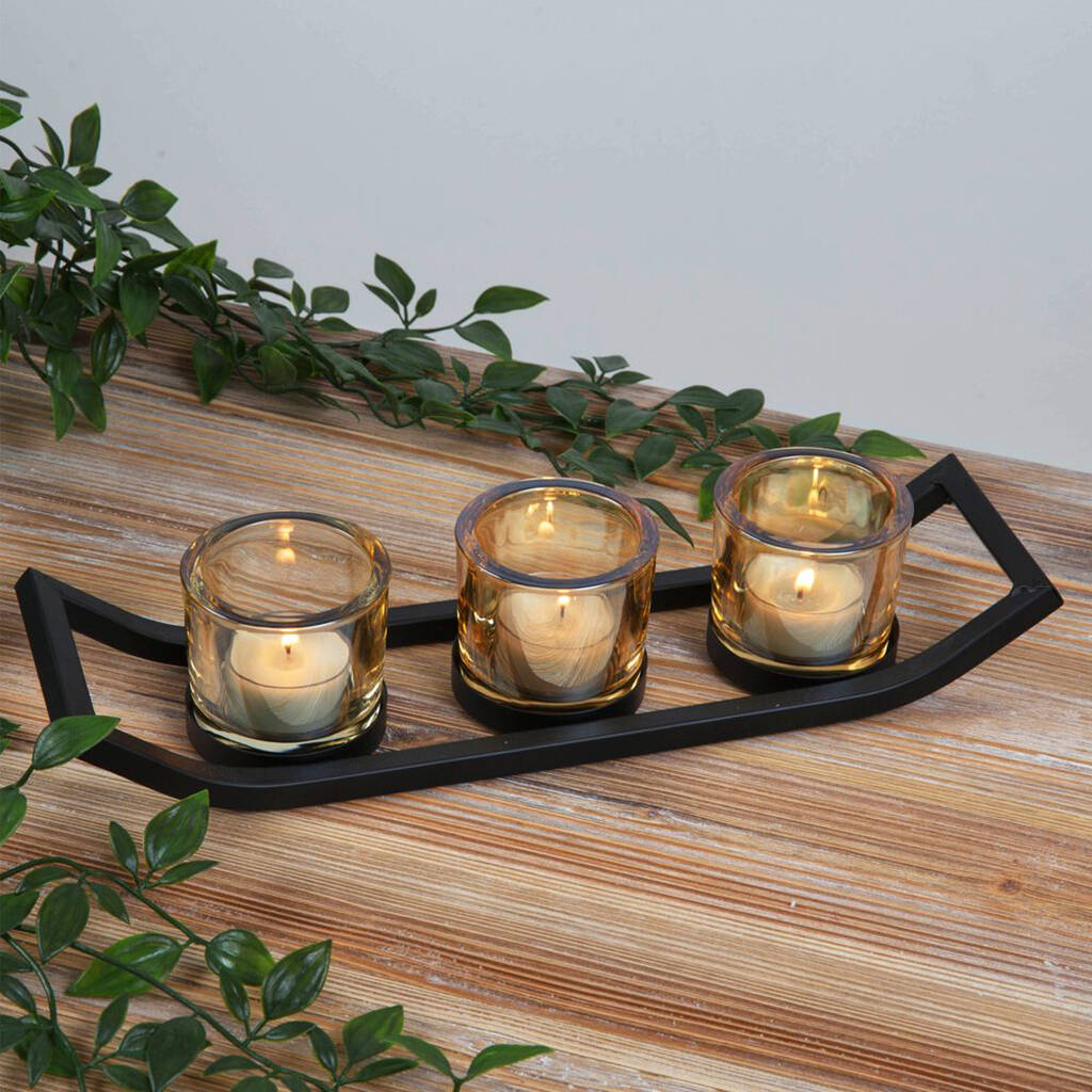 Triple Tealight Holder By Blackdown Lifestyle Notonthehighstreet