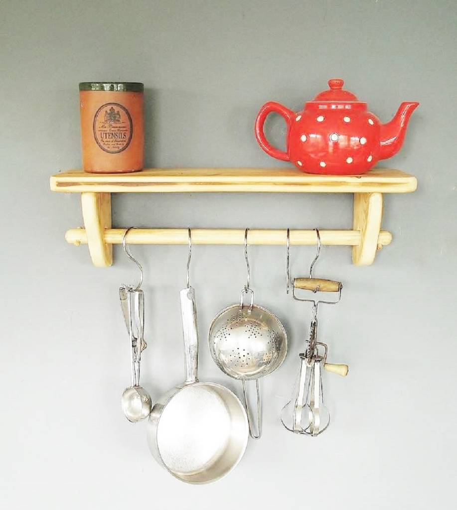 kitchen pan holder with hooks by seagirl and magpie