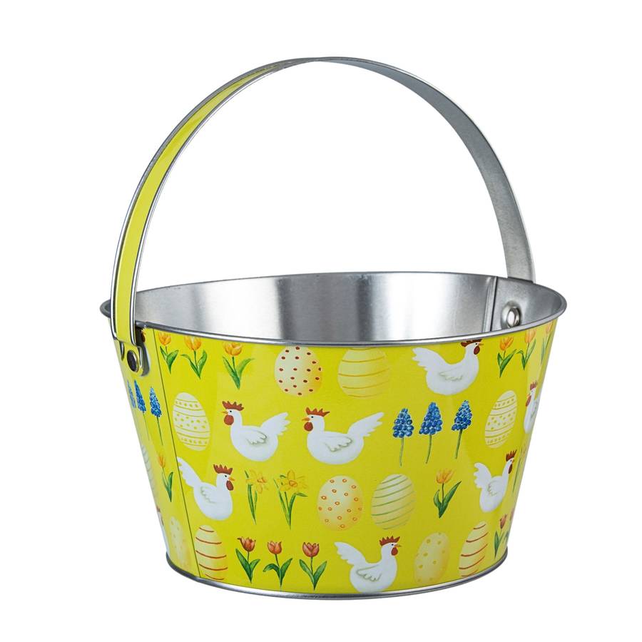 easter egg hunt tin bucket by the chicken and the egg