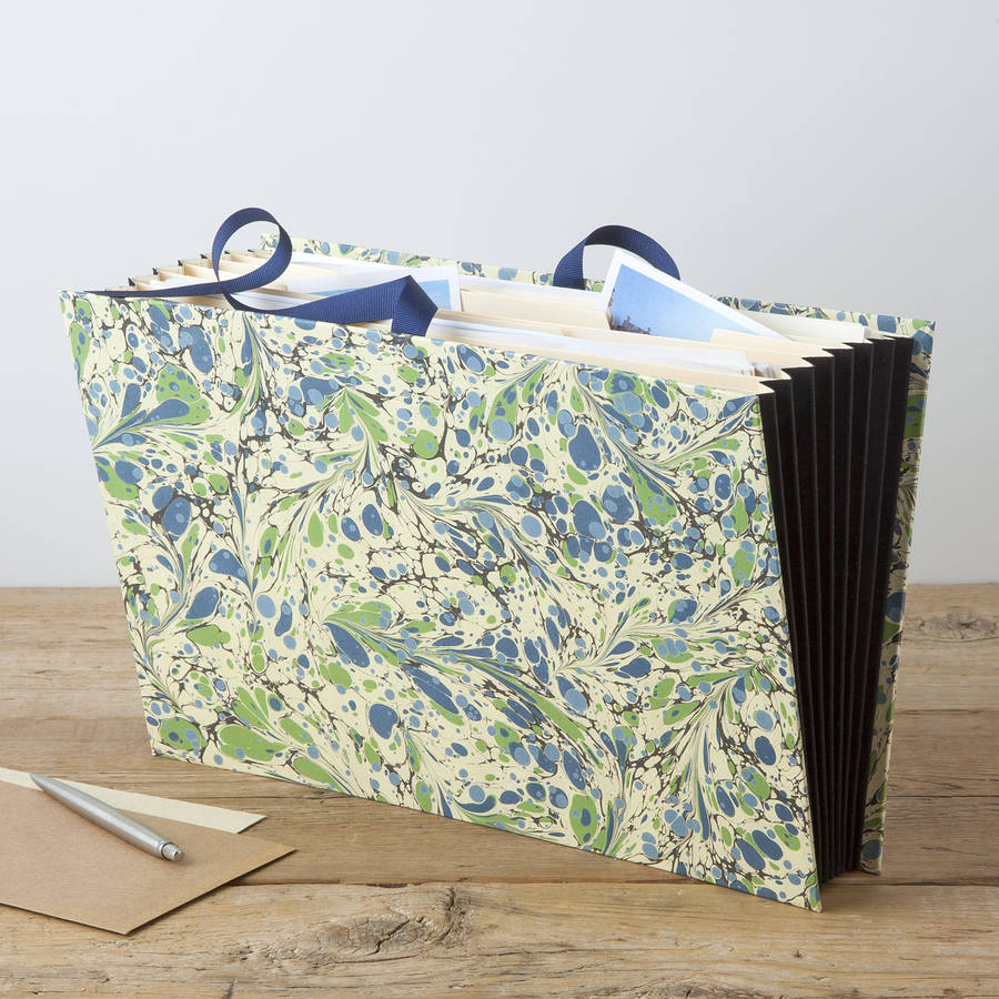 marbled a4 concertina file by harris & jones