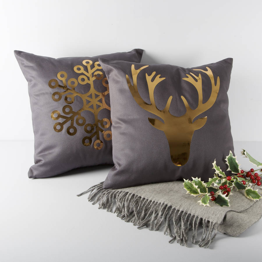 personalised snowflake christmas cushion by the alphabet gift shop