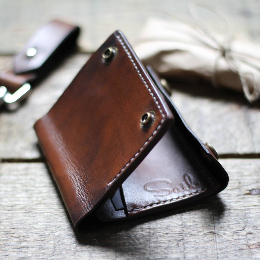 handmade mens leather wallet by sail | 0