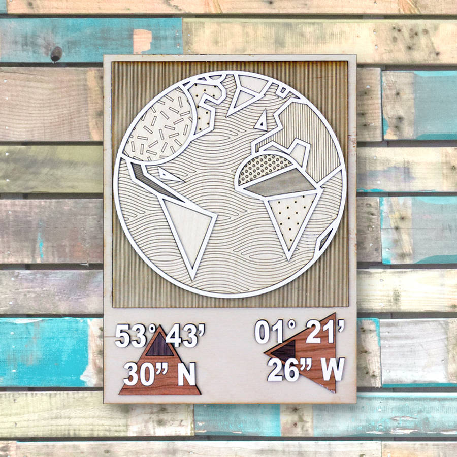 personalised 3d coordinates wall art by hashtag house