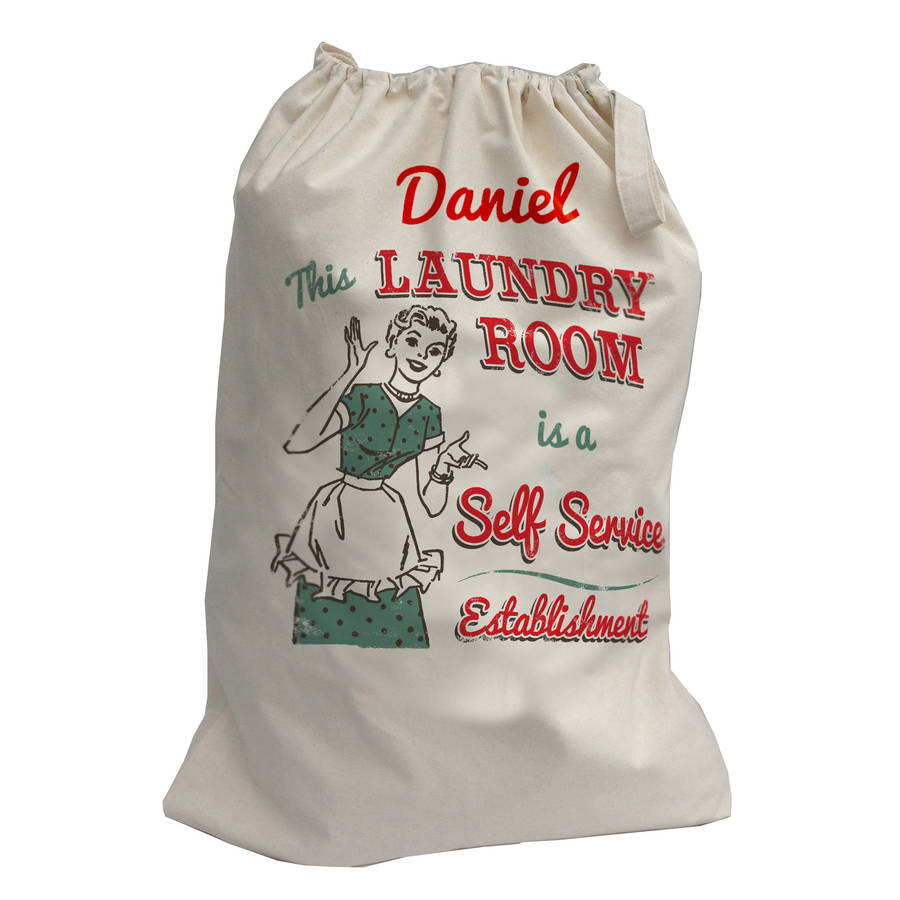 laundry bag personalised by pink pineapple home & gifts