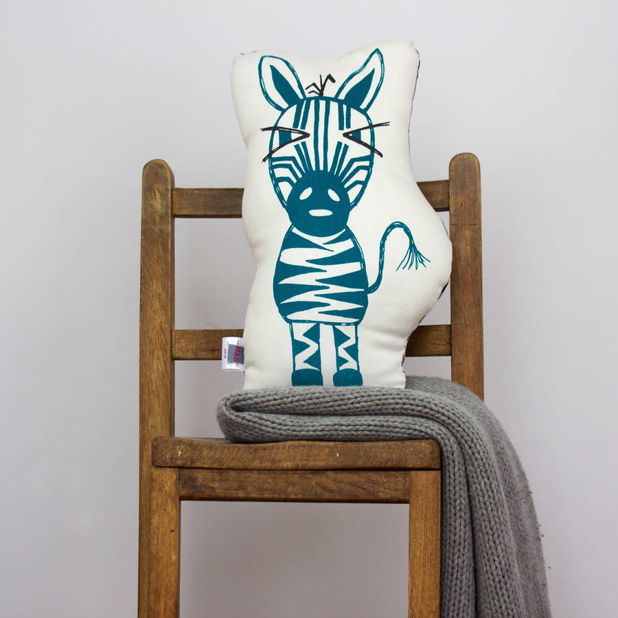 zebra shaped cushion by misty & boo