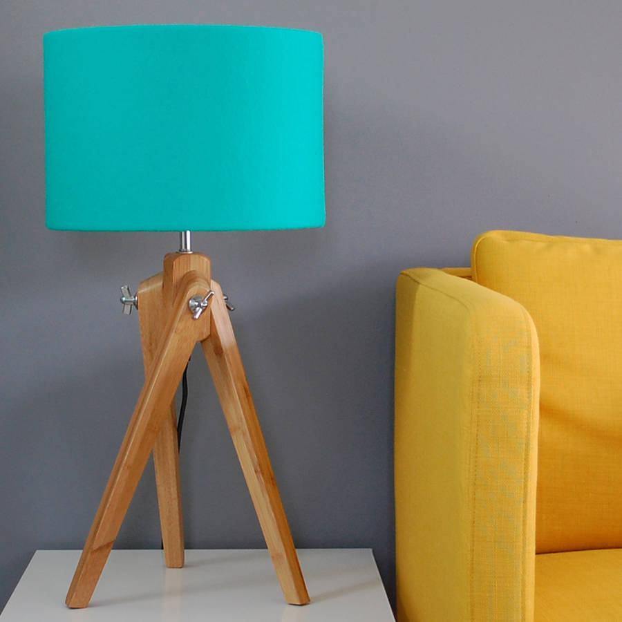 bamboo wood tripod table lamp base by quirk