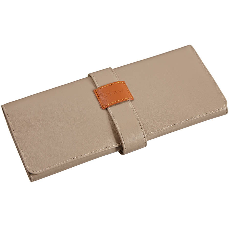 leather jewellery roll for travel by stow