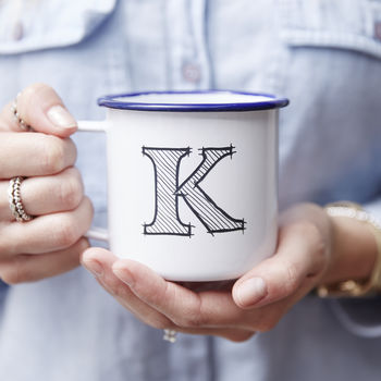 Enamel Monogram Mug By Sophia Victoria Joy Notonthehighstreet Com