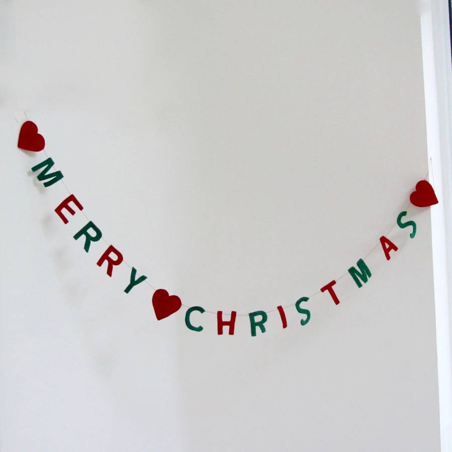 merry christmas decorative garland by chapel cards | notonthehighstreet.com