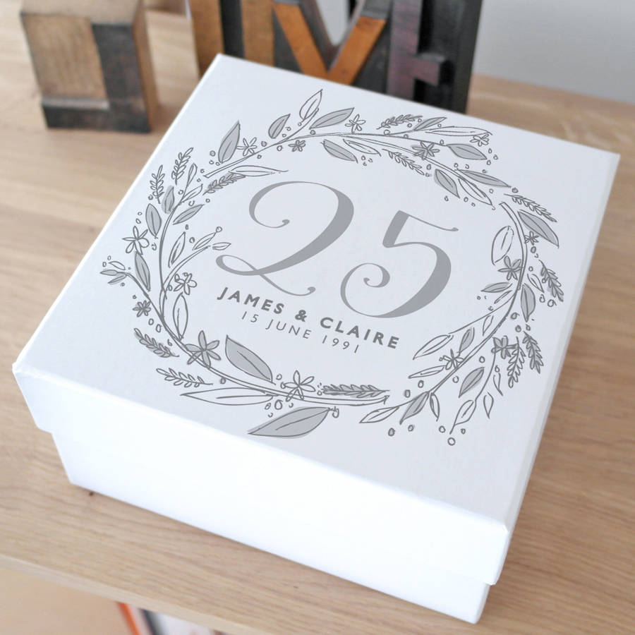 personalised anniversary keepsake gift box by letterfest