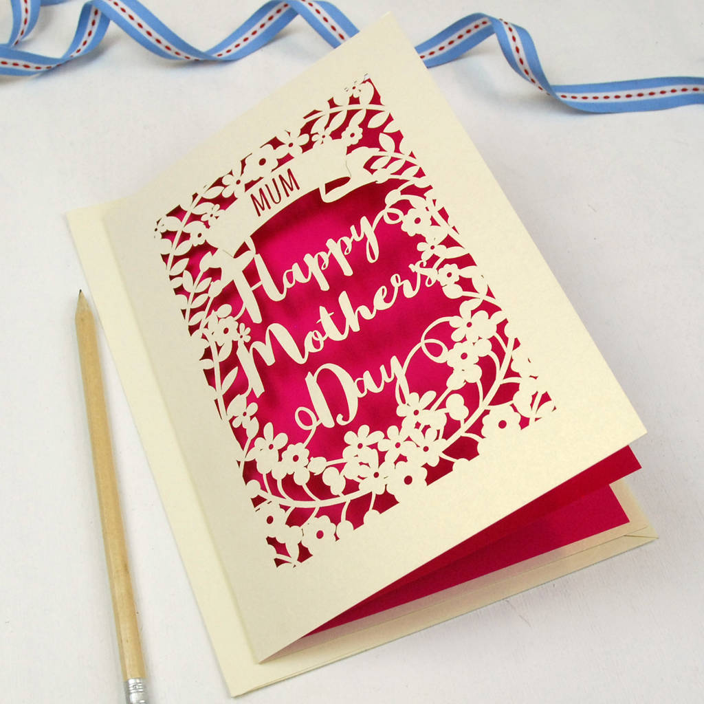personalised papercut happy mother's day card by pogofandango