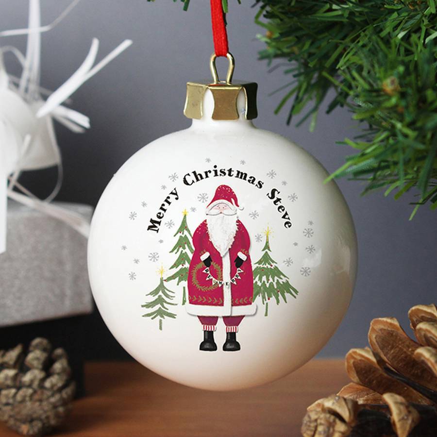 traditional father christmas personalised bauble by traditional father christmas personalised bauble by