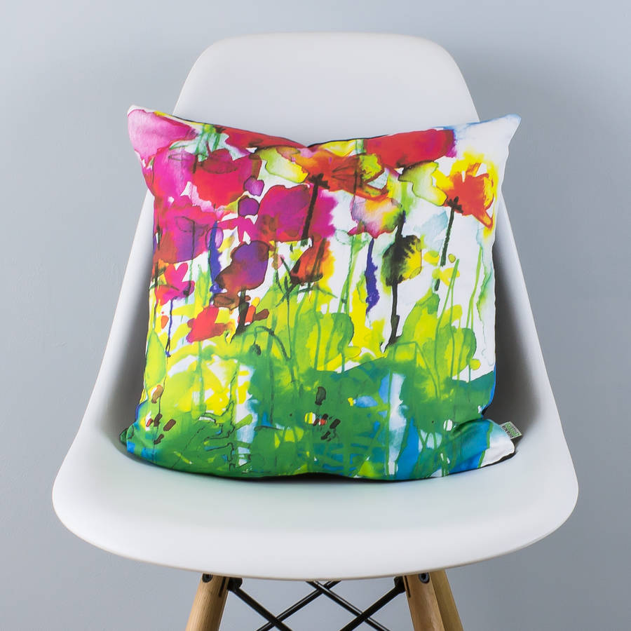 butterfly watercolour cushion by diana fegredo studio