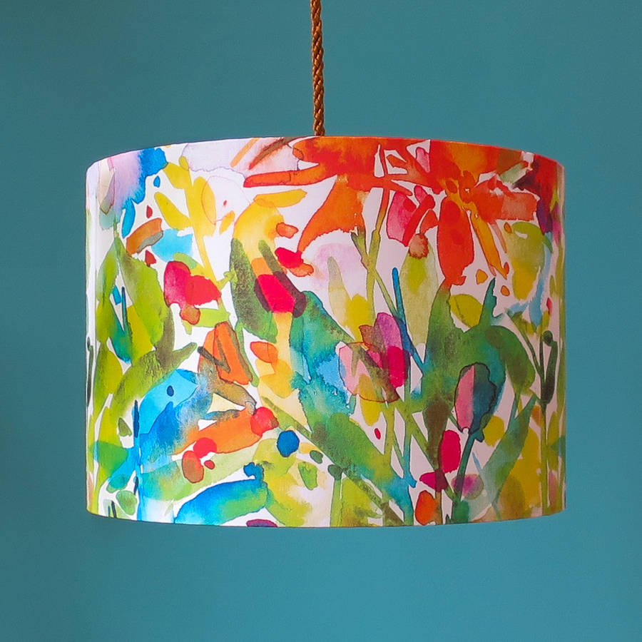 dahlia watercolour lampshade by diana fegredo studio