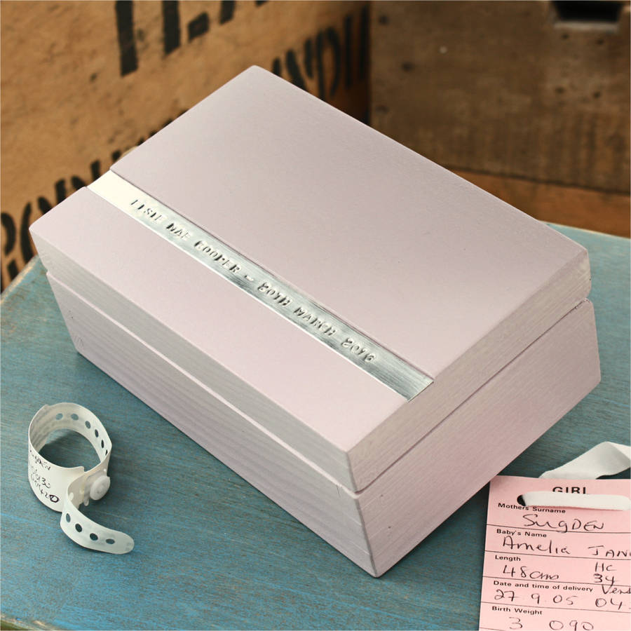 personalised baby girl pink keepsake box by warner's end
