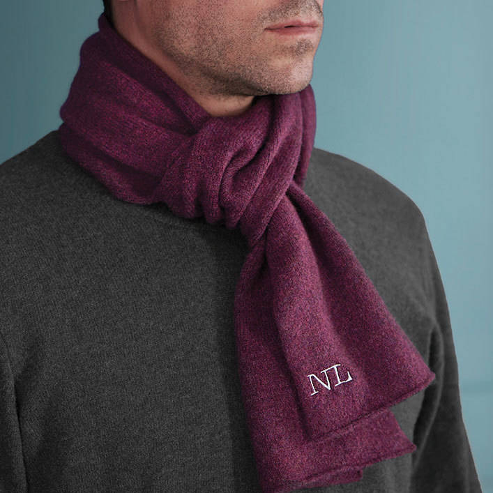 mens monogrammed personalised scarf by warm pixie diy | 0
