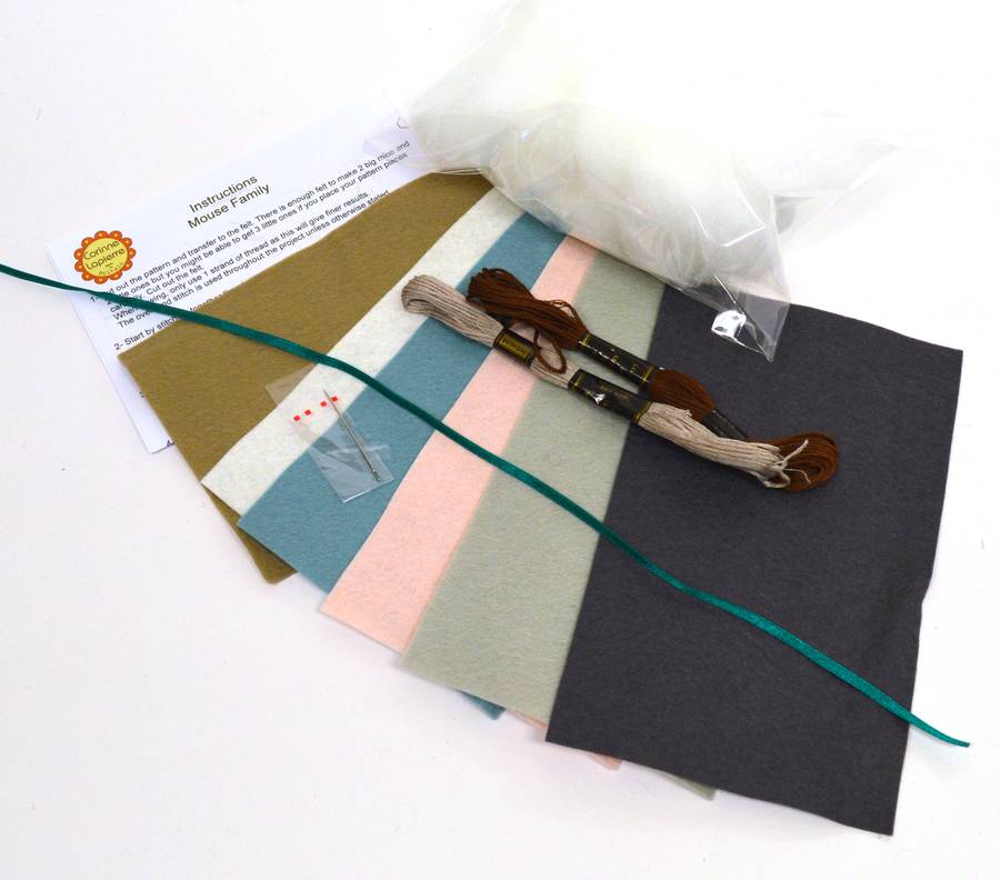 mouse family felt craft kit by corinne lapierre