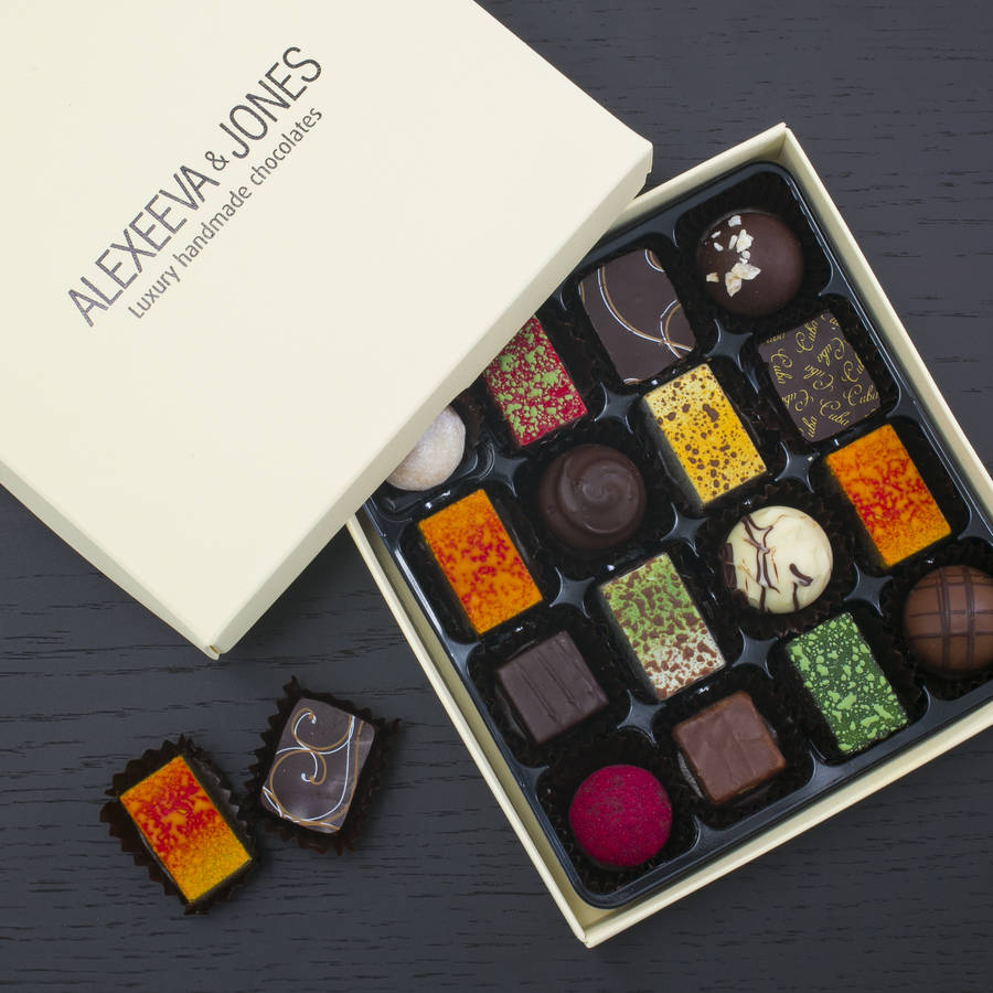 artisan chocolates 16 piece collection by alexeeva & jones