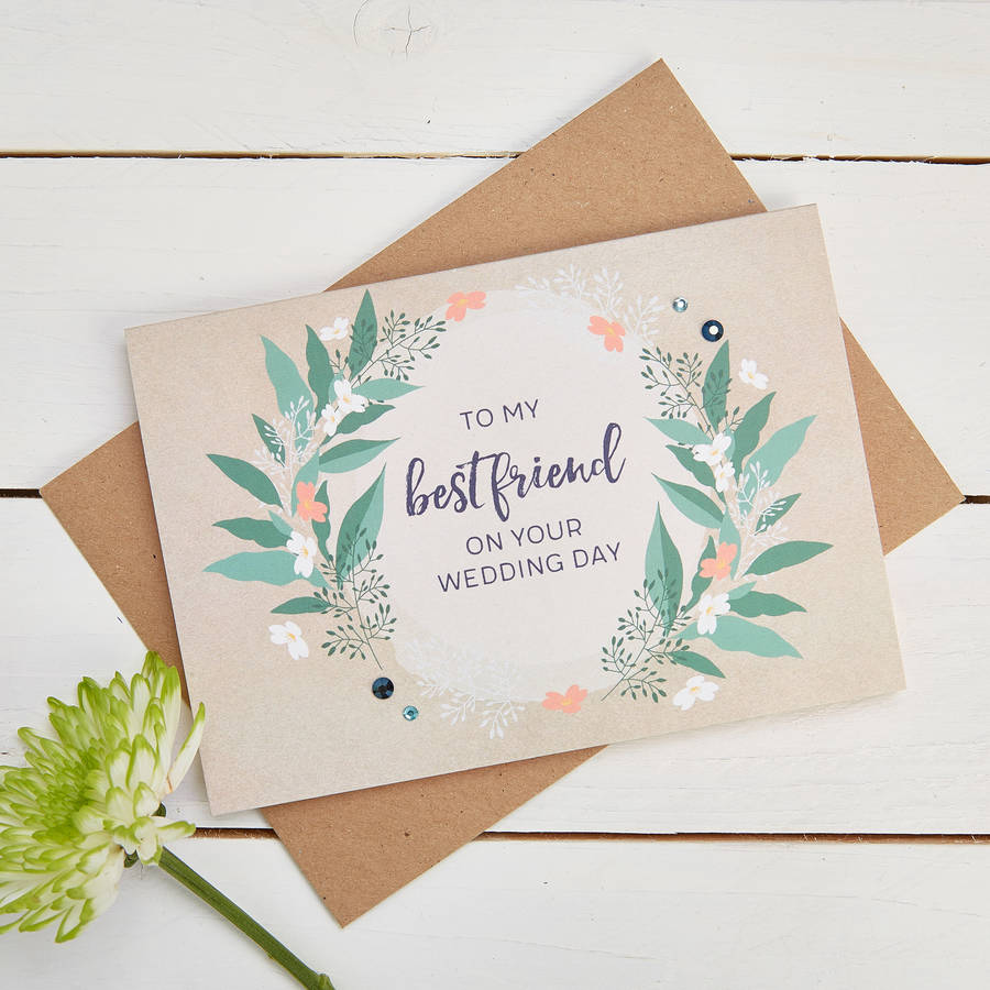 best friend wedding day card by norma&dorothy